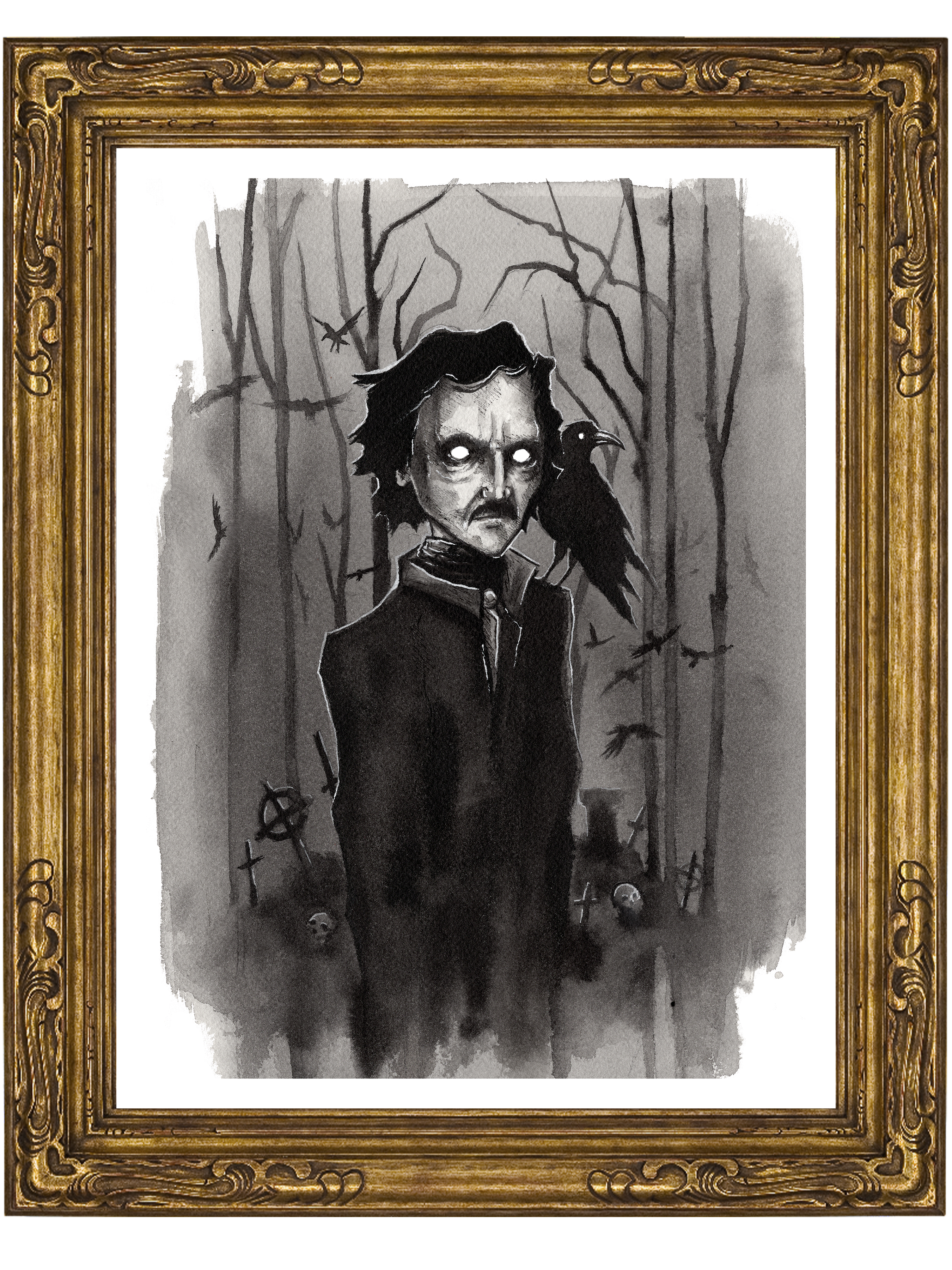 Poe and The Raven Print