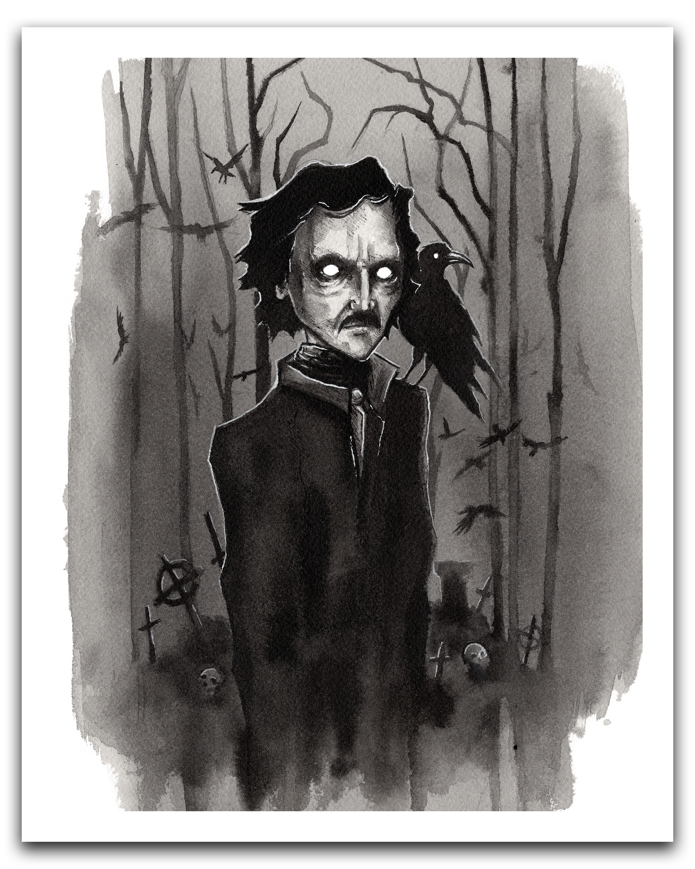 Poe and The Raven Print