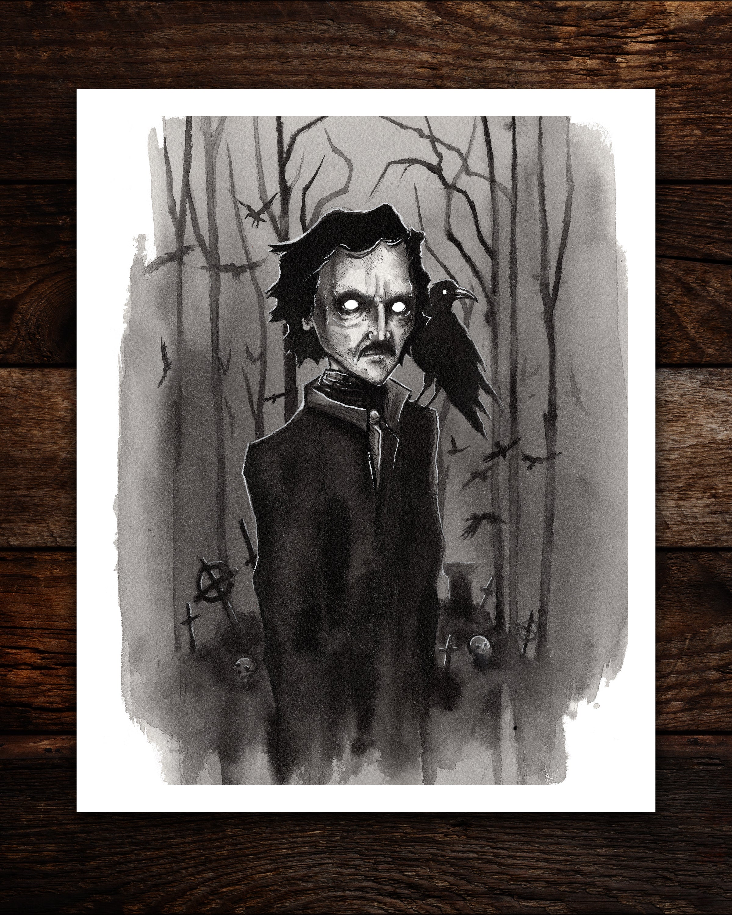 Poe and The Raven Print